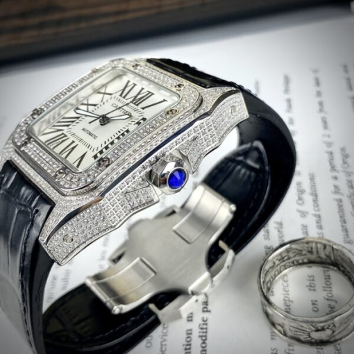 Custom Cartier Santos White Diamond - Asia Cartier14 - Image 6