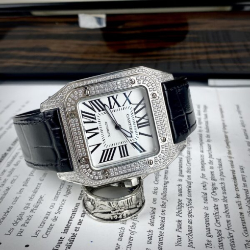 Custom Cartier Santos White Diamond - Asia Cartier14 - Image 5