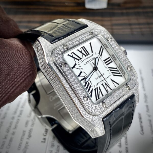 Custom Cartier Santos White Diamond - Asia Cartier14 - Image 2