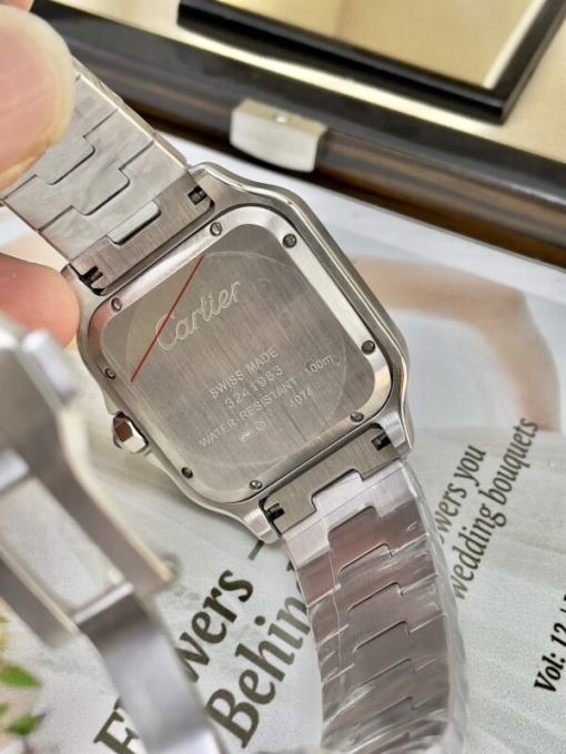 Custom Cartier Santos Green Dial Bezel Diamond- Asia Cartier16 - Image 8