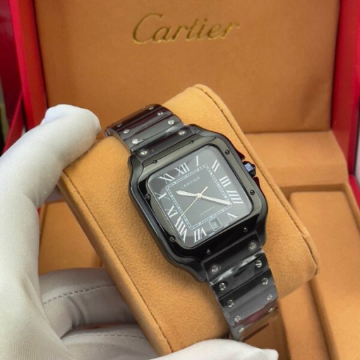 Custom Cartier Santos Rose Black Dial - Asia Cartier3 - Image 6