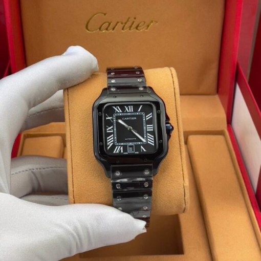 Custom Cartier Santos Rose Black Dial - Asia Cartier3