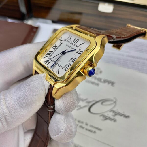 Custom Cartier Santos Gold White Dial - Asia Cartier10 - Image 7