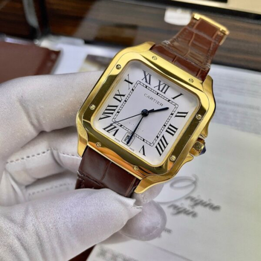 Custom Cartier Santos Gold White Dial - Asia Cartier10 - Image 6