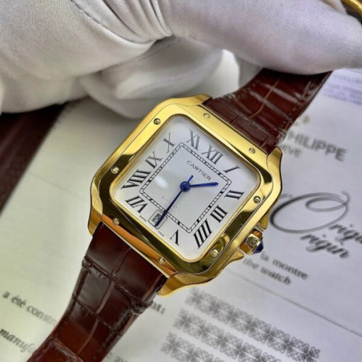 Custom Cartier Santos Gold White Dial - Asia Cartier10 - Image 5