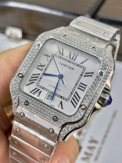 Custom Cartier Santos White Diamond - Asia Cartier18 - Image 5