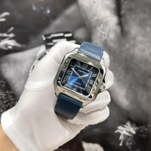 Custom Cartier Santos WSSA0048 Blue- Swiss Cartier18 - Image 4