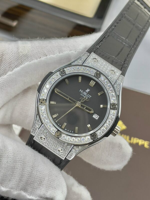 Custom Lady Hublot Classic Fusion Black Dial Diamonds Bezel - Asian Lady Watch 8 - Image 2