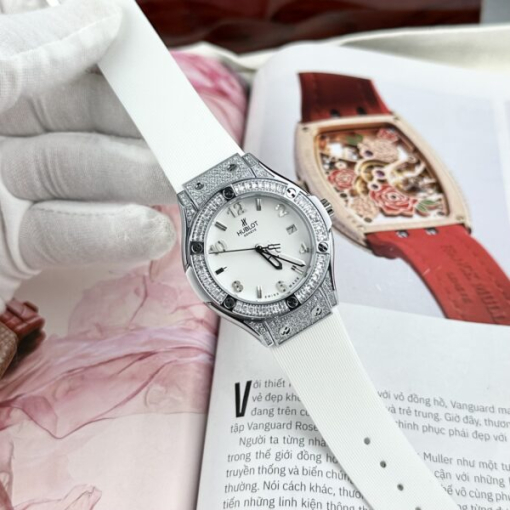 Custom Lady Hublot Classic Fusion White Dial Diamonds Bezel - Asian Lady Watch 11 - Image 3