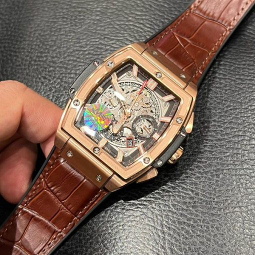 Custom Hublot Spirit Of Big Bang King Gold Brown - Swiss Hublot24 - Image 4