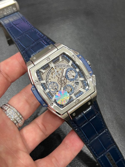 Custom Hublot Spirit Of Big Bang Titanium Charcoal Blue - Swiss Hublot26 - Image 6