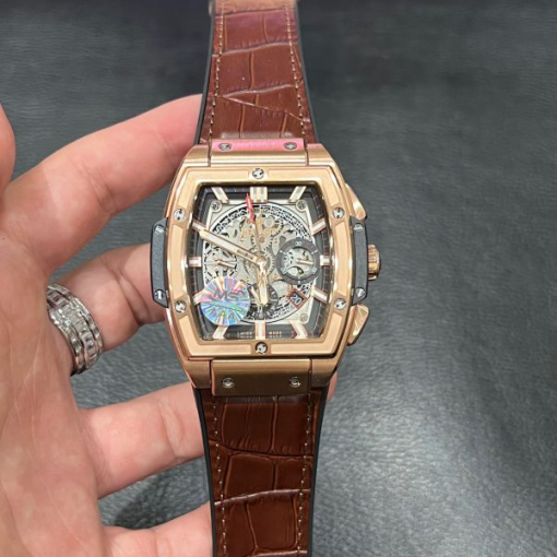 Custom Hublot Spirit Of Big Bang King Gold Brown - Swiss Hublot24