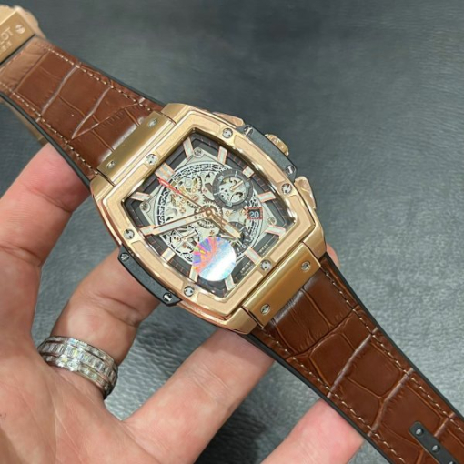 Custom Hublot Spirit Of Big Bang King Gold Brown - Swiss Hublot24 - Image 6