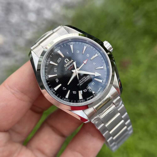 Custom Omega Seamaster Aqua Terra 150m GMT Black Dial - Swiss Omega 45