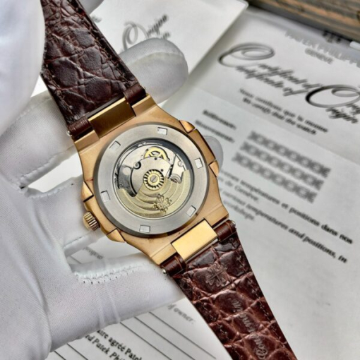 Custom Patek Philippe Nautilus 5711 Rose Gold White Dial Rhinestones - Asian Patek 30 - Image 5