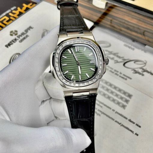 Custom Patek Philippe Nautilus 5711 Green Dial Rhinestones - Asian Patek 29