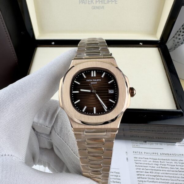 Custom Patek Philippe Nautilus 5711 Rose Gold Chocolate Dial - Asian Patek 10 - Image 3