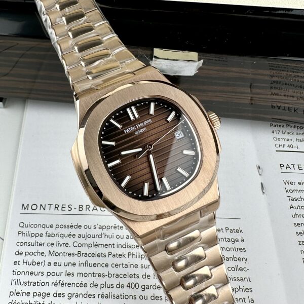 Custom Patek Philippe Nautilus 5711 Rose Gold Chocolate Dial - Asian Patek 10 - Image 2