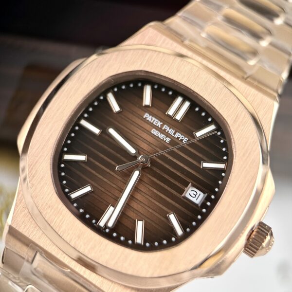 Custom Patek Philippe Nautilus 5711 Rose Gold Chocolate Dial - Asian Patek 10 - Image 5