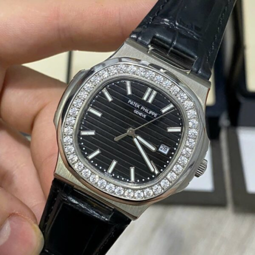 Custom Patek Philippe Nautilus 5711 Black Dial Diamonds - Asian Patek 25 - Image 4