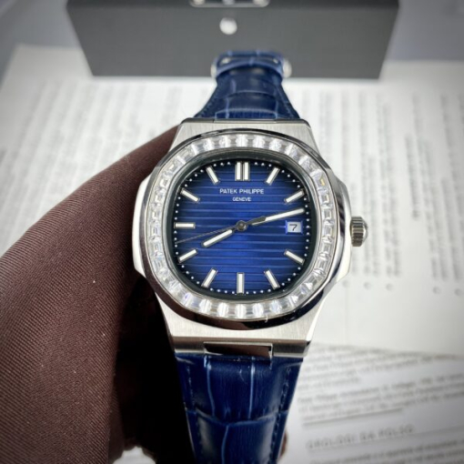 Custom Patek Philippe Nautilus 5711 Blue Dial Rhinestones - Asian Patek 15