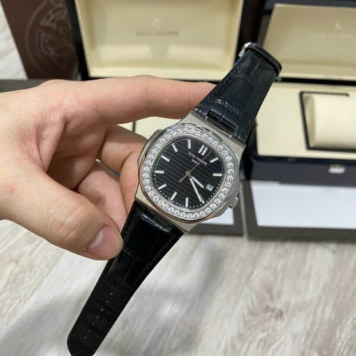 Custom Patek Philippe Nautilus 5711 Black Dial Diamonds - Asian Patek 25 - Image 3