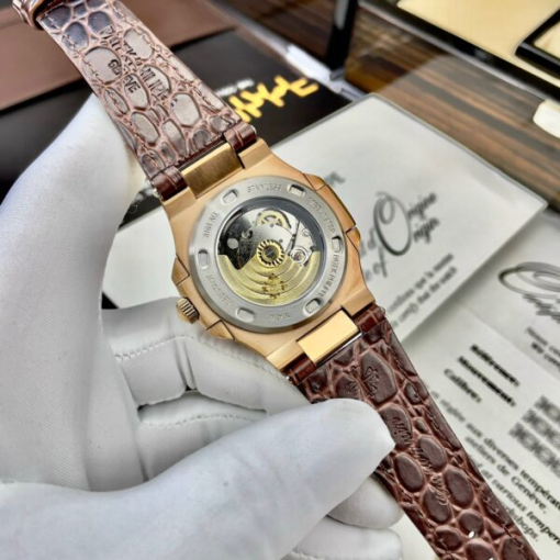 Custom Patek Philippe Nautilus 5711 Rose Gold Yellow Dial Rhinestones - Asian Patek 23 - Image 6