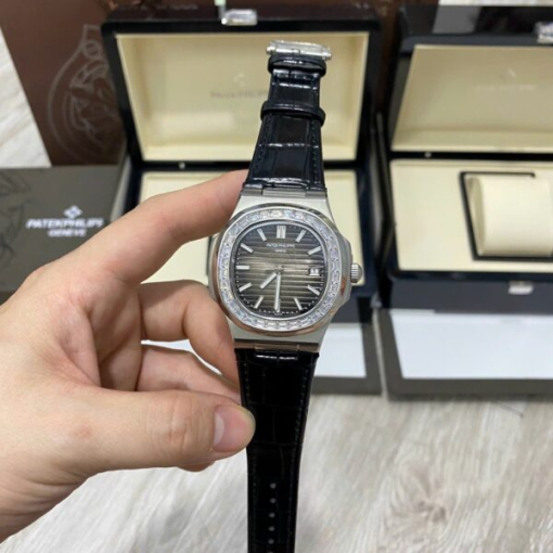 Custom Patek Philippe Nautilus 5711 Grey Dial Rhinestones - Asian Patek 22