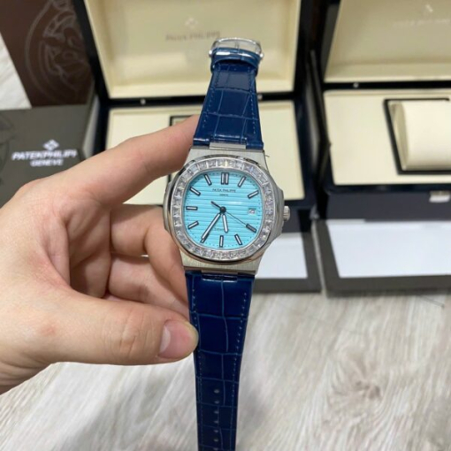 Custom Patek Philippe Nautilus 5711 Tiffany Blue Dial Rhinestones - Asian Patek 21