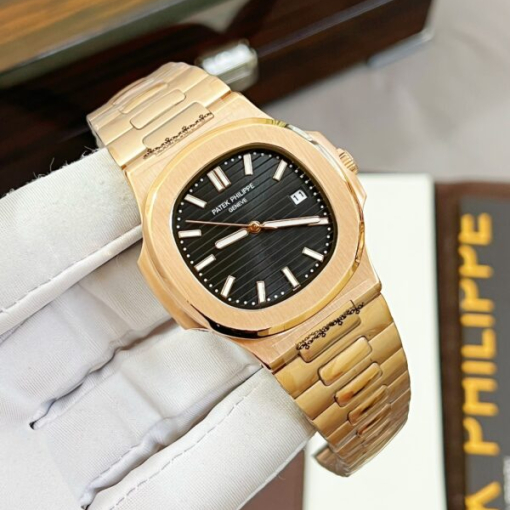 Custom Patek Philippe Nautilus 5711 Rose Gold Black Dial - Asian Patek 14