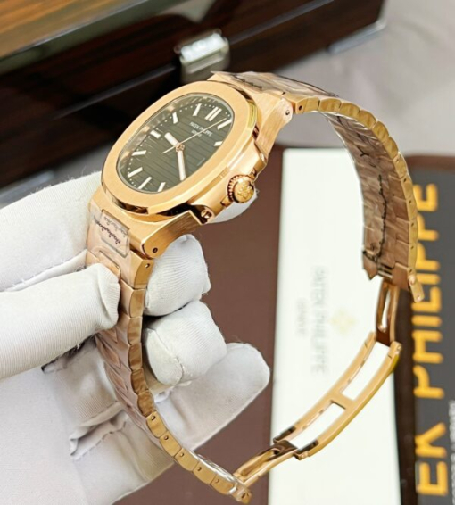 Custom Patek Philippe Nautilus 5711 Rose Gold Black Dial - Asian Patek 14 - Image 4