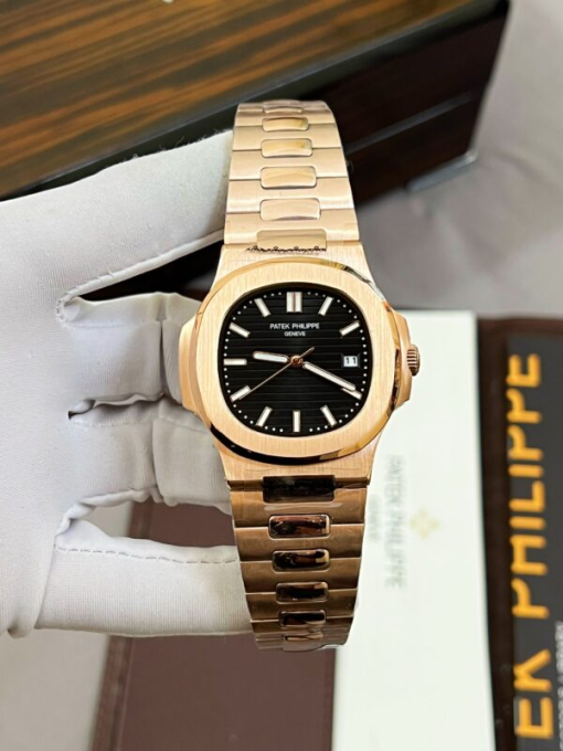 Custom Patek Philippe Nautilus 5711 Rose Gold Black Dial - Asian Patek 14 - Image 2