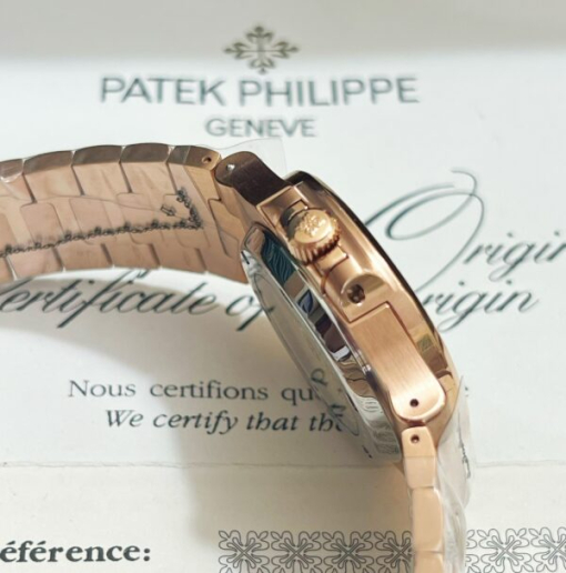 Custom Patek Philippe Nautilus 5711 Rose Gold Blue Dial - Asian Patek 13 - Image 7