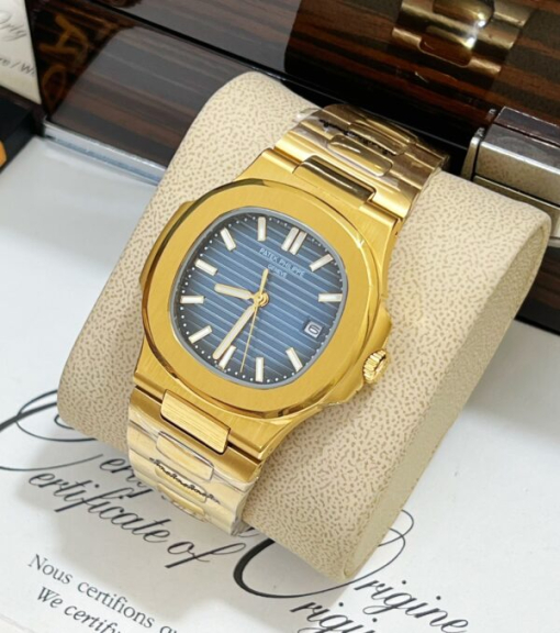 Custom Patek Philippe Nautilus 5711 Yellow Gold Blue Dial - Asian Patek 12 - Image 3