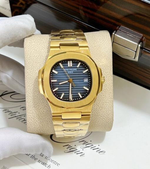 Custom Patek Philippe Nautilus 5711 Yellow Gold Blue Dial - Asian Patek 12 - Image 2