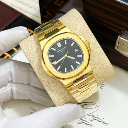 Custom Patek Philippe Nautilus 5711 Yellow Gold Black Dial - Asian Patek 11