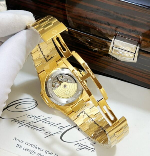 Custom Patek Philippe Nautilus 5711 Yellow Gold Black Dial - Asian Patek 11 - Image 6