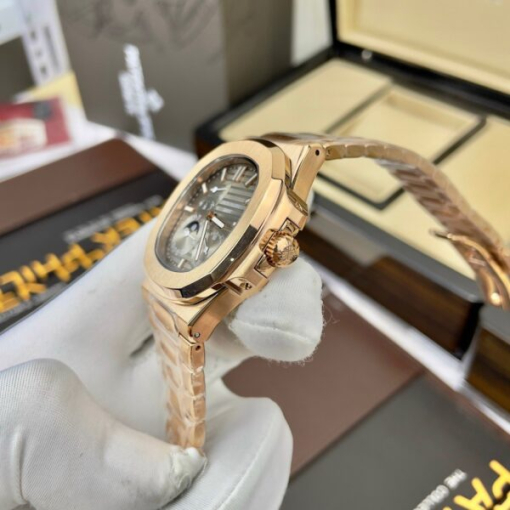 Custom Patek Philippe Nautilus 5712 Rose Gold Grey Dial - Asian Patek 106 - Image 4