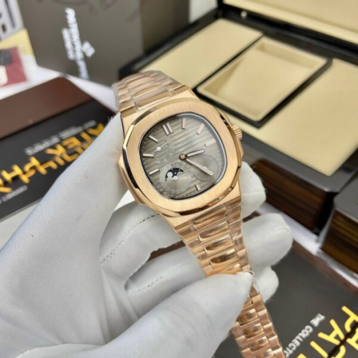 Custom Patek Philippe Nautilus 5712 Rose Gold Grey Dial - Asian Patek 106 - Image 2