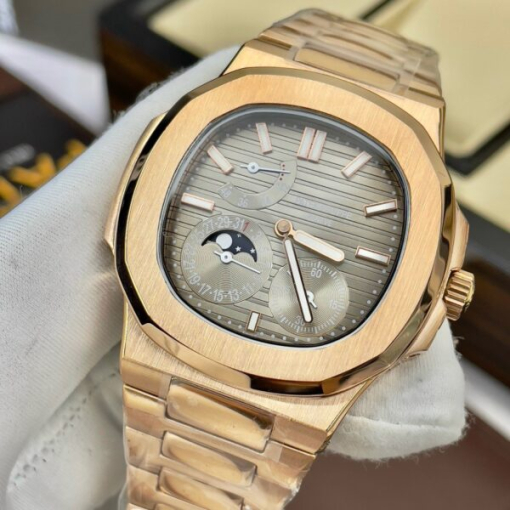 Custom Patek Philippe Nautilus 5712 Rose Gold Grey Dial - Asian Patek 106