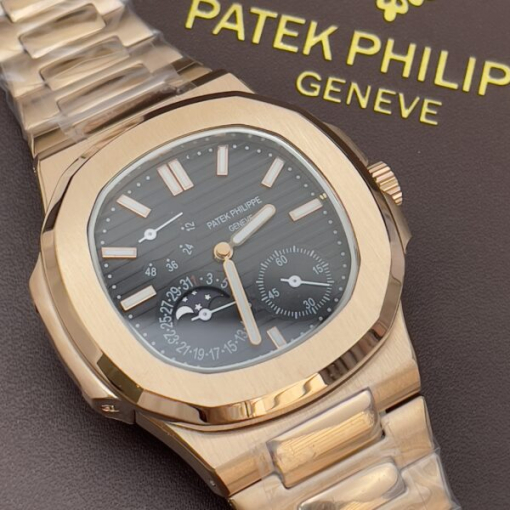 Custom Patek Philippe Nautilus 5712 Rose Gold Black Dial - Asian Patek 102 - Image 5