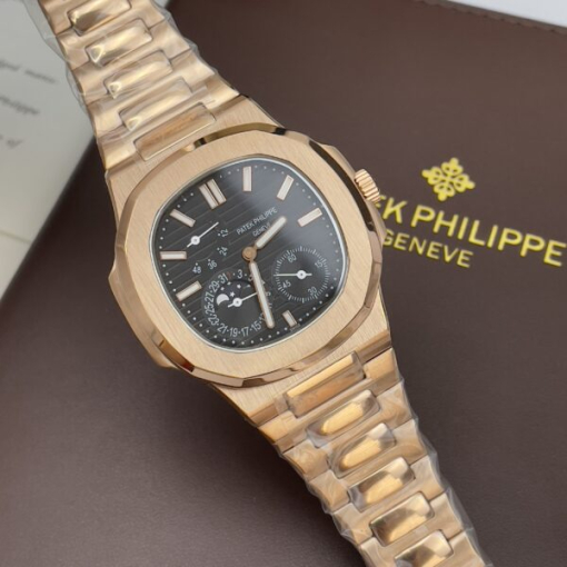 Custom Patek Philippe Nautilus 5712 Rose Gold Black Dial - Asian Patek 102