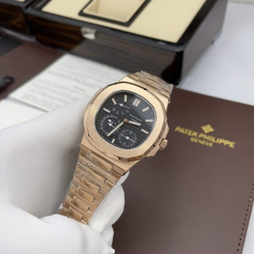 Custom Patek Philippe Nautilus 5712 Rose Gold Black Dial - Asian Patek 102 - Image 4