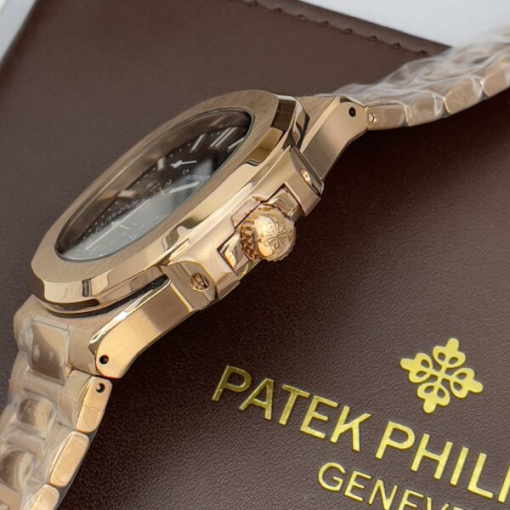 Custom Patek Philippe Nautilus 5712 Rose Gold Black Dial - Asian Patek 102 - Image 3