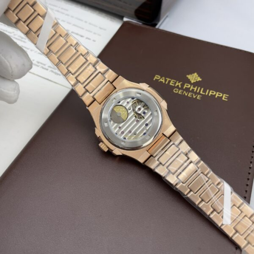 Custom Patek Philippe Nautilus 5712 Rose Gold Black Dial - Asian Patek 102 - Image 8