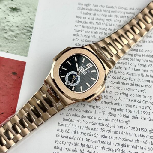 Custom Patek Philippe Nautilus 5726 Rose Gold Black Dial - Asian Patek 65 - Image 3