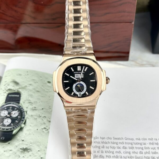 Custom Patek Philippe Nautilus 5726 Rose Gold Black Dial - Asian Patek 65