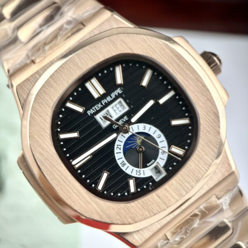 Custom Patek Philippe Nautilus 5726 Rose Gold Black Dial - Asian Patek 65 - Image 4