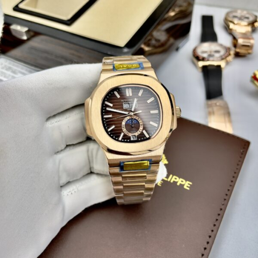 Custom Patek Philippe Nautilus 5726 Rose Gold Chocolate Dial - Asian Patek 64