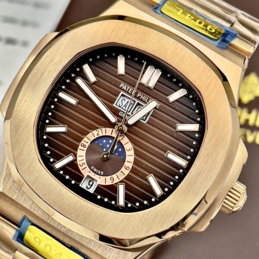 Custom Patek Philippe Nautilus 5726 Rose Gold Chocolate Dial - Asian Patek 64 - Image 3